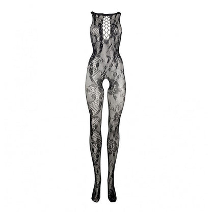 Le Désir Zwarte Bodystocking met Hoge Hals en Kant - Queen SizeDames lingerie - BodystockingLe DesirBodystocking