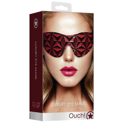 Luxueus Bondage Masker Bordeaux met Ruitpatroon - Ontdek het OnbekendeBdsm - Zweepjes en knevelsOuchBDSM