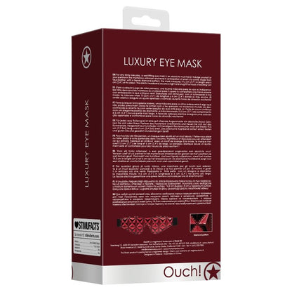 Luxueus Bondage Masker Bordeaux met Ruitpatroon - Ontdek het OnbekendeBdsm - Zweepjes en knevelsOuchBDSM