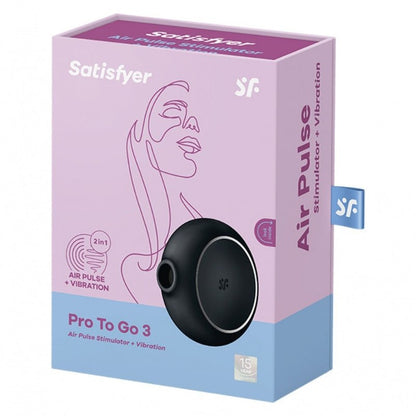 Satisfyer Pro To Go 3 - Jouw Reisvriendelijke PlezierprofessionalVibo's - Vibrator miniSatisfyerSatisfyerZwart