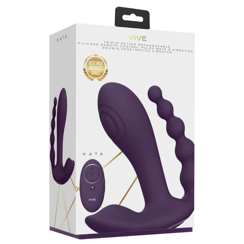 VIVE KATA Multi Vibrator - Innovatieve Drievoudige StimulatieVibo's - Vibrator g spotViveGiftboxZwart