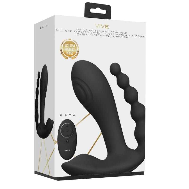 VIVE KATA Multi Vibrator - Innovatieve Drievoudige StimulatieVibo's - Vibrator g spotViveGiftboxZwart