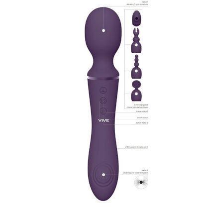VIVE NAMI Dubbelzijdige Massage Vibrator - Pulse-Wave TechnologieVibo's - Vibrator speciaalViveGiftboxPaars