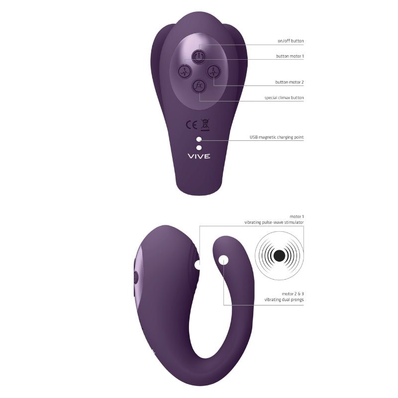 VIVE Yoko Vibrator - Grensverleggende Trillingen en PulsatieVibo's - Vibrator miniViveGiftboxPaars