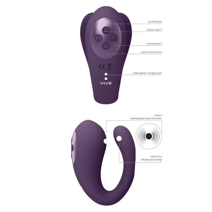 VIVE Yoko Vibrator - Grensverleggende Trillingen en PulsatieVibo's - Vibrator miniViveGiftboxPaars